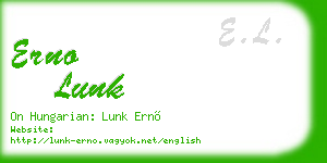 erno lunk business card